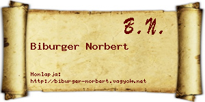 Biburger Norbert névjegykártya